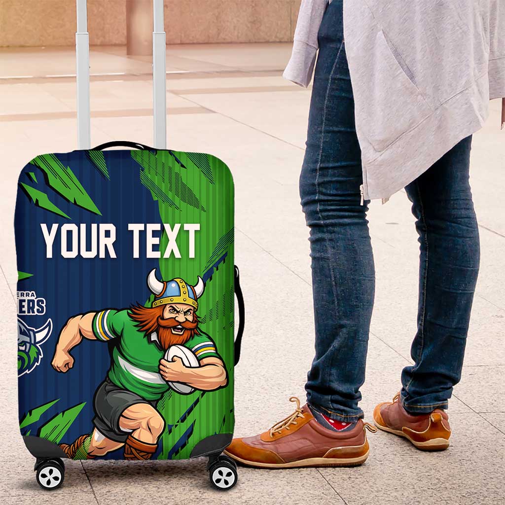 Personalized Canberra Raiders Luggage Cover Dynamic Lightning Mascot Rugby Australia