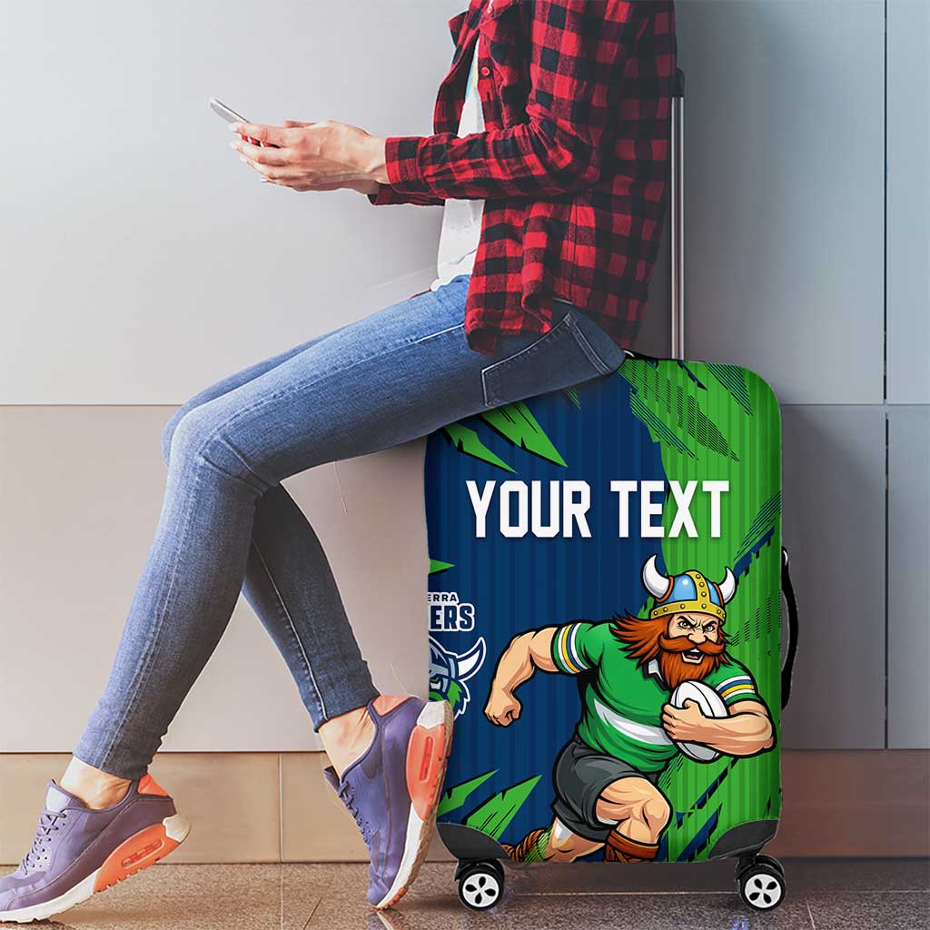 Personalized Canberra Raiders Luggage Cover Dynamic Lightning Mascot Rugby Australia