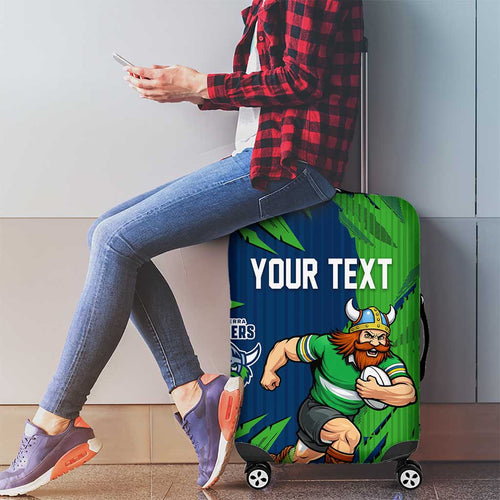 Personalized Canberra Raiders Luggage Cover Dynamic Lightning Mascot Rugby Australia