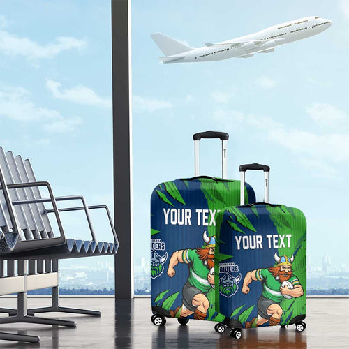 Personalized Canberra Raiders Luggage Cover Dynamic Lightning Mascot Rugby Australia