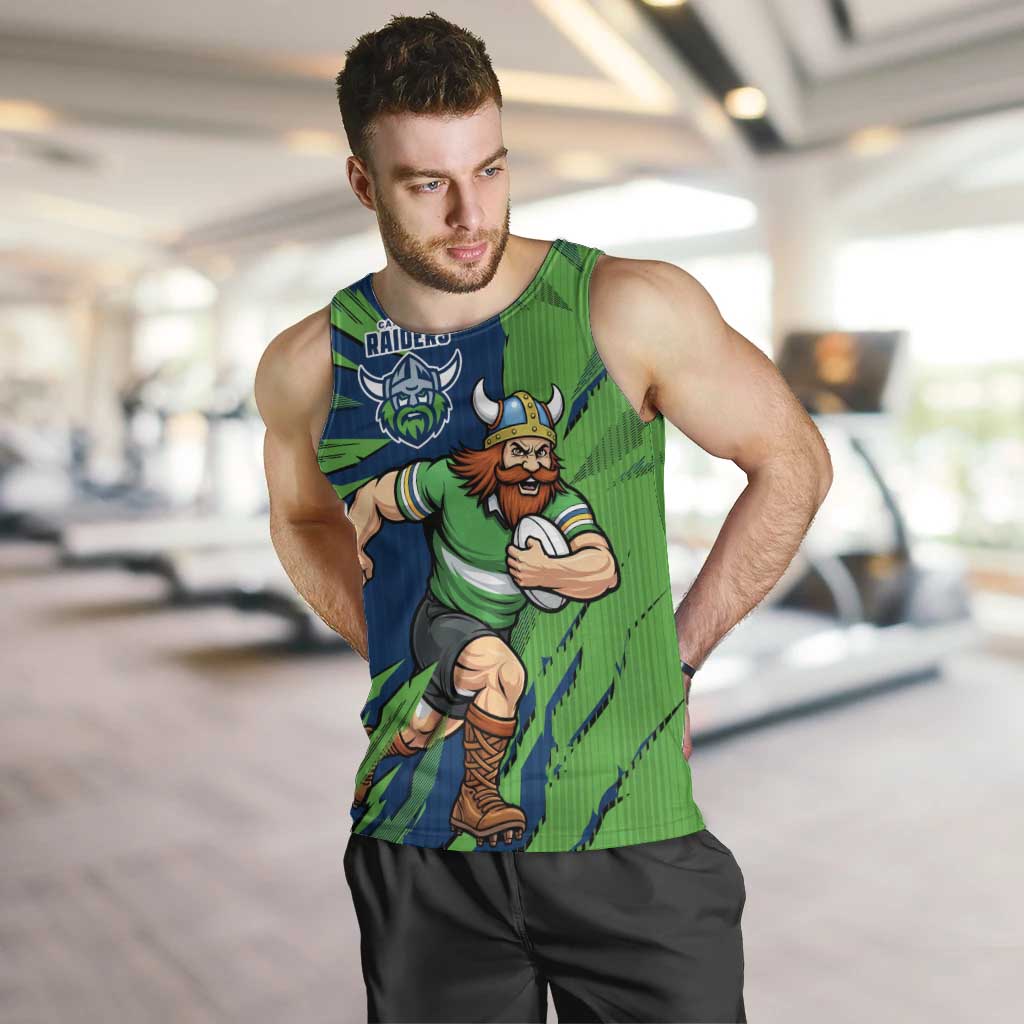 Personalized Canberra Raiders Men Tank Top Dynamic Lightning Mascot Rugby Australia