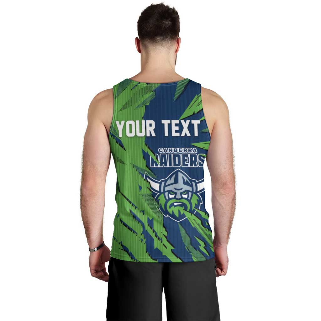 Personalized Canberra Raiders Men Tank Top Dynamic Lightning Mascot Rugby Australia