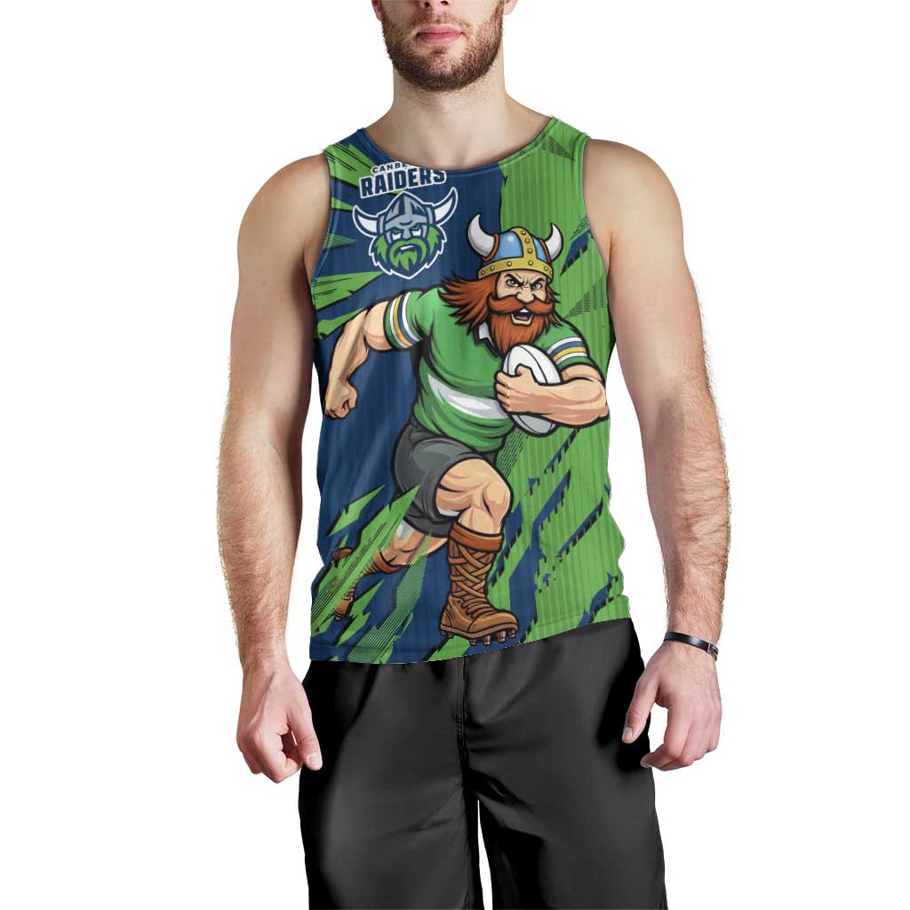 Personalized Canberra Raiders Men Tank Top Dynamic Lightning Mascot Rugby Australia