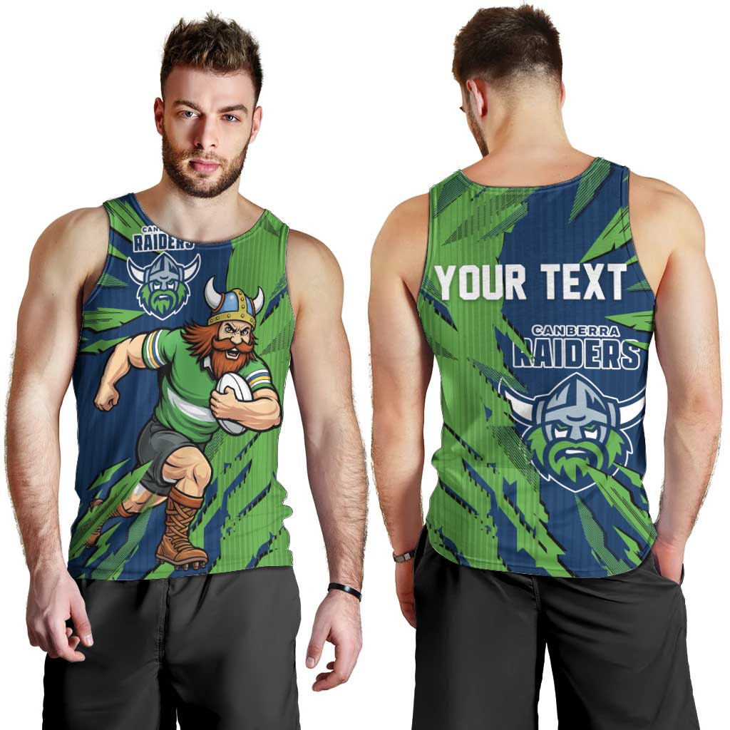 Personalized Canberra Raiders Men Tank Top Dynamic Lightning Mascot Rugby Australia