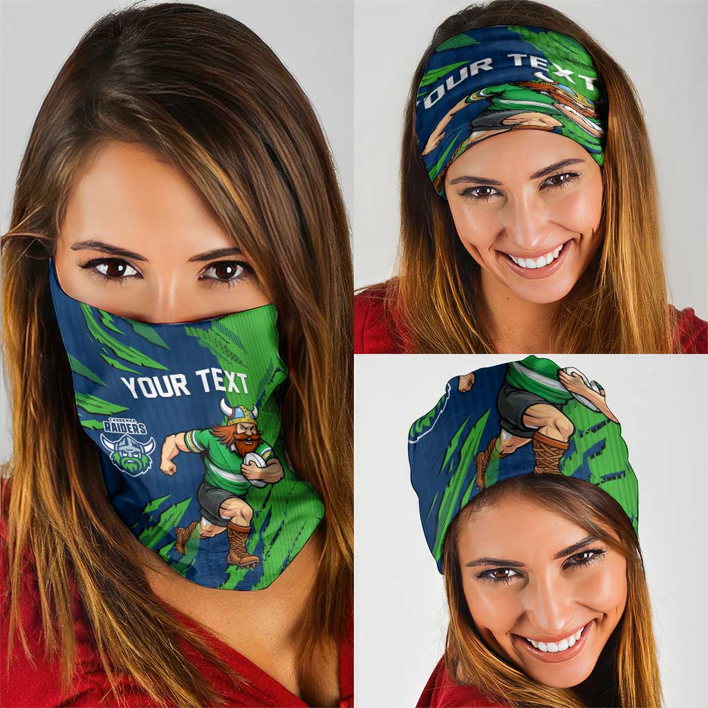 Personalized Canberra Raiders Neck Gaiter Dynamic Lightning Mascot Rugby Australia