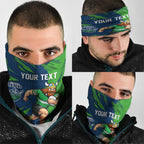 Personalized Canberra Raiders Neck Gaiter Dynamic Lightning Mascot Rugby Australia