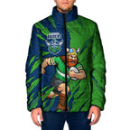 Personalized Canberra Raiders Padded Jacket Dynamic Lightning Mascot Rugby Australia