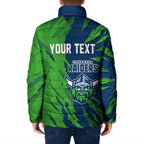 Personalized Canberra Raiders Padded Jacket Dynamic Lightning Mascot Rugby Australia