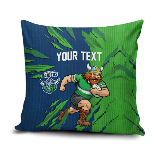 Personalized Canberra Raiders Pillow Cover Dynamic Lightning Mascot Rugby Australia