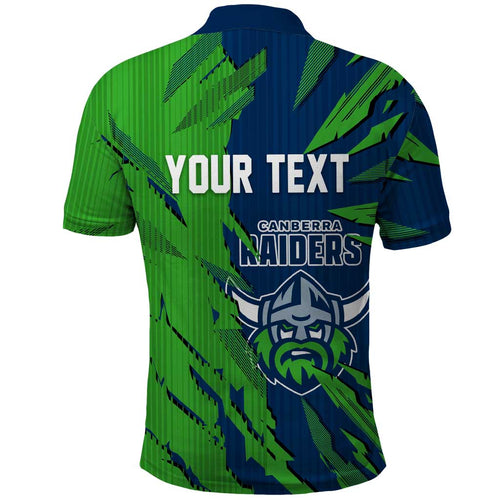 Personalized Canberra Raiders Polo Shirt Dynamic Lightning Mascot Rugby Australia