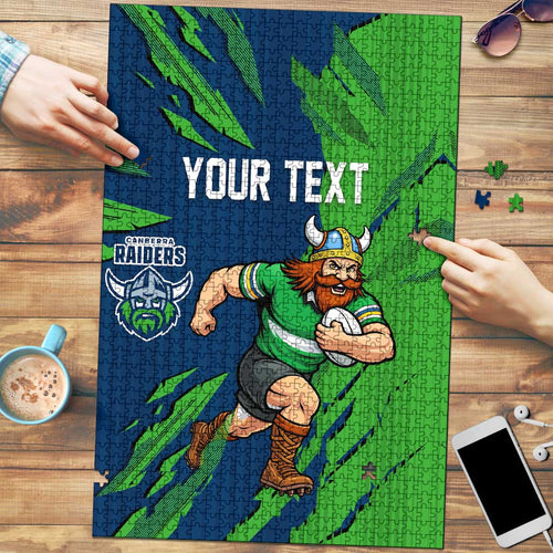 Personalized Canberra Raiders Puzzle Dynamic Lightning Mascot Rugby Australia