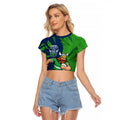 Personalized Canberra Raiders Raglan Cropped T Shirt Dynamic Lightning Mascot Rugby Australia