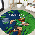 Personalized Canberra Raiders Round Carpet Dynamic Lightning Mascot Rugby Australia