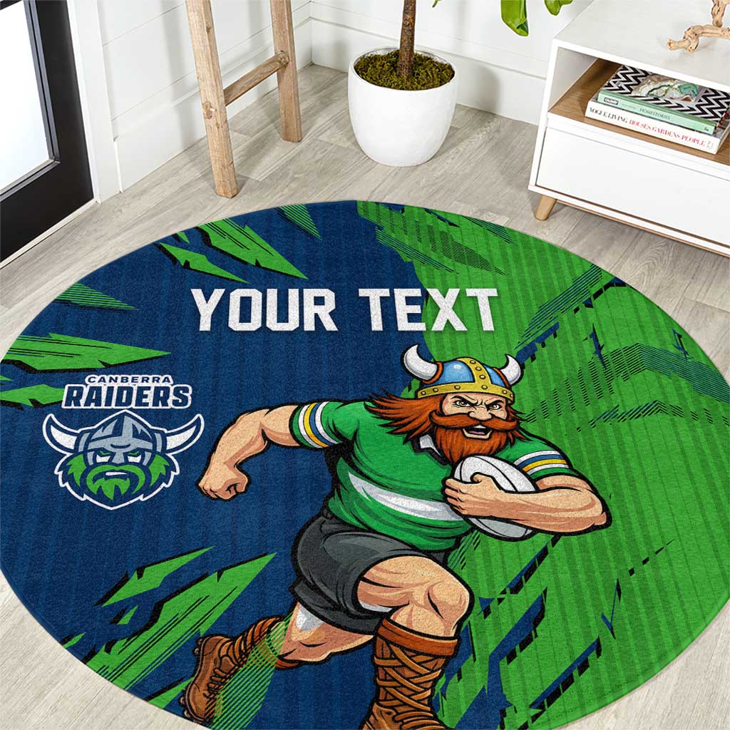 Personalized Canberra Raiders Round Carpet Dynamic Lightning Mascot Rugby Australia