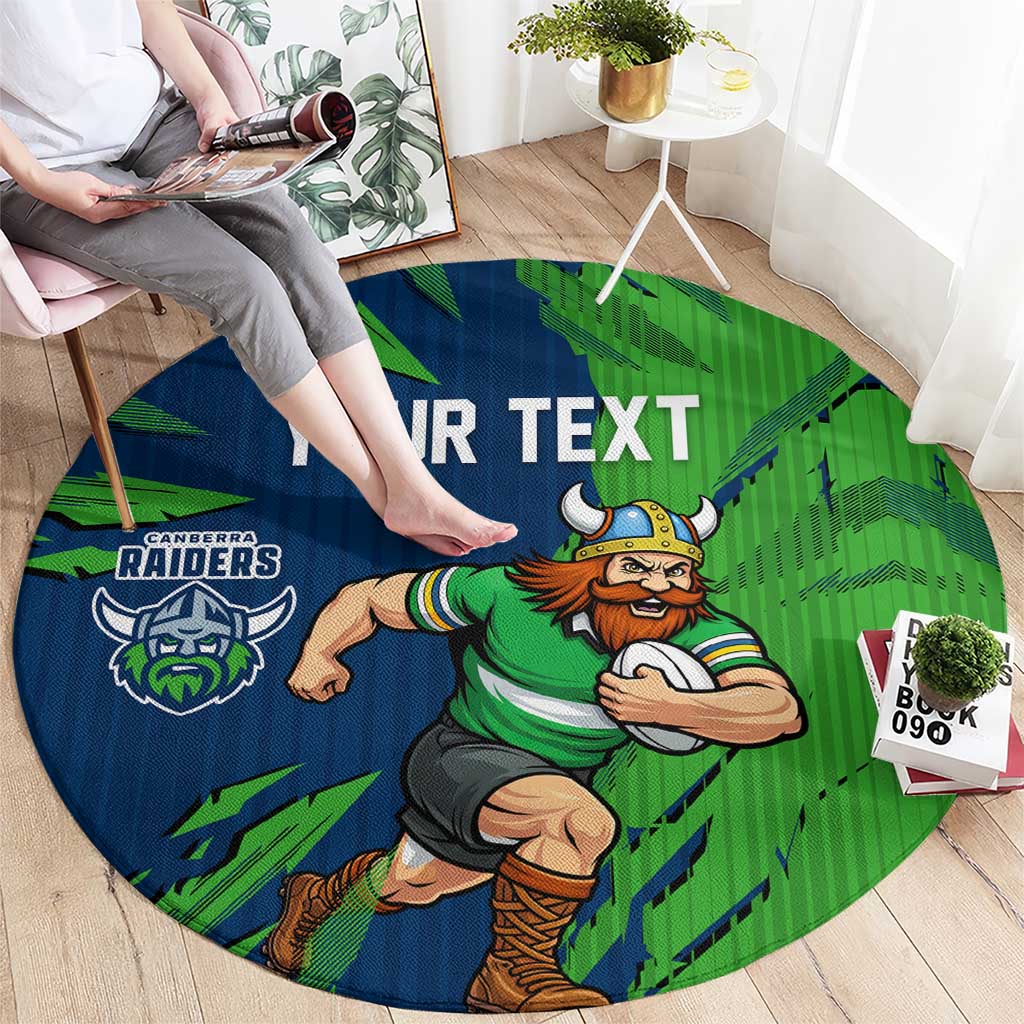 Personalized Canberra Raiders Round Carpet Dynamic Lightning Mascot Rugby Australia