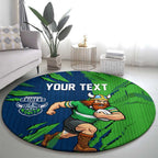 Personalized Canberra Raiders Round Carpet Dynamic Lightning Mascot Rugby Australia