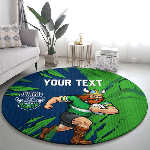 Personalized Canberra Raiders Round Carpet Dynamic Lightning Mascot Rugby Australia