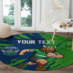 Personalized Canberra Raiders Round Carpet Dynamic Lightning Mascot Rugby Australia