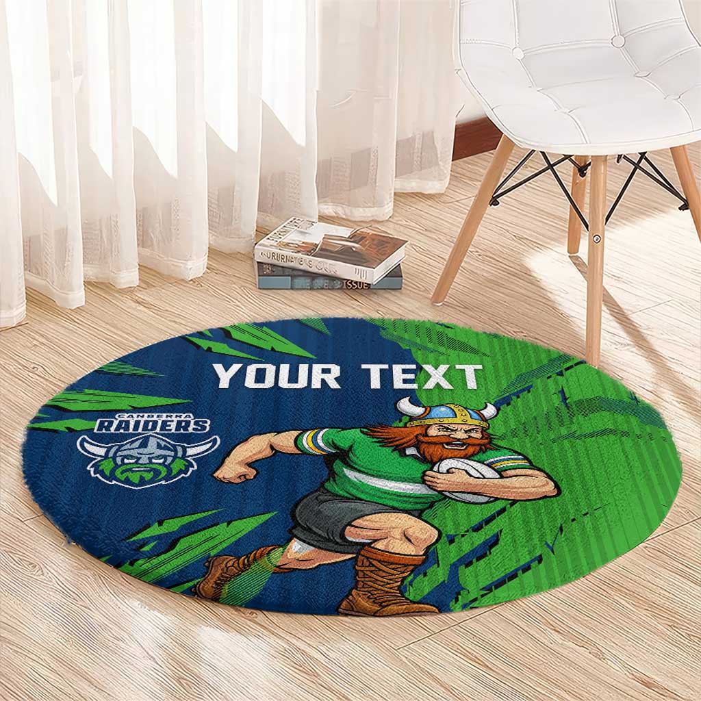 Personalized Canberra Raiders Round Carpet Dynamic Lightning Mascot Rugby Australia
