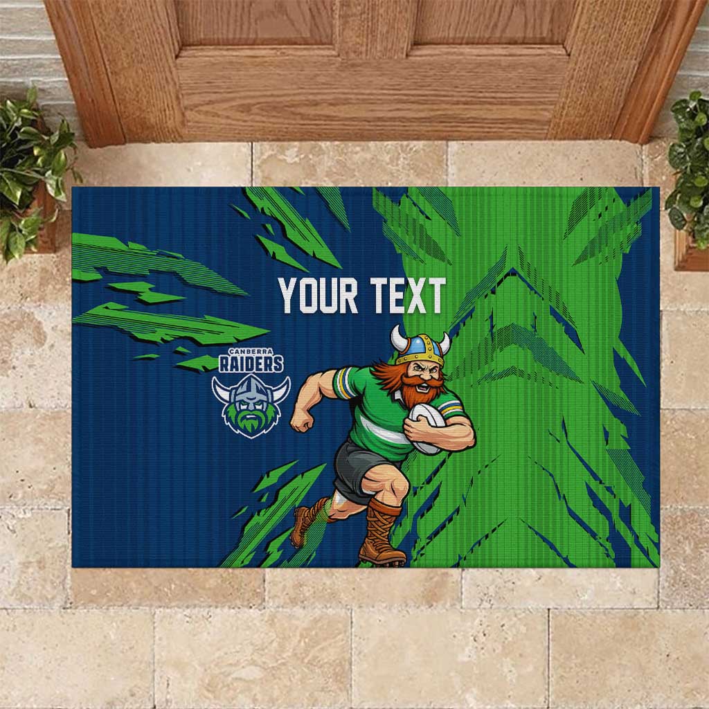 Personalized Canberra Raiders Rubber Doormat Dynamic Lightning Mascot Rugby Australia