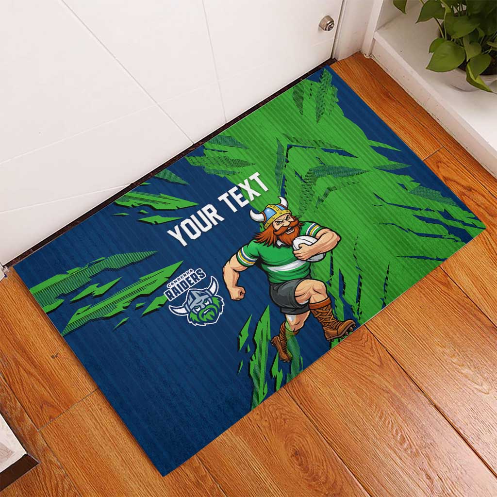 Personalized Canberra Raiders Rubber Doormat Dynamic Lightning Mascot Rugby Australia