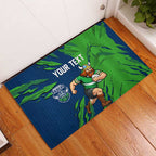 Personalized Canberra Raiders Rubber Doormat Dynamic Lightning Mascot Rugby Australia