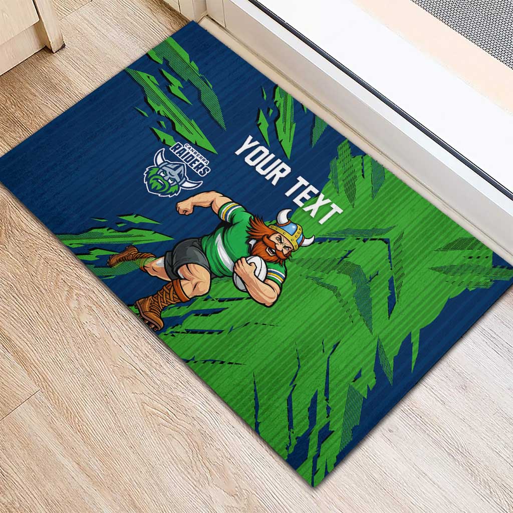 Personalized Canberra Raiders Rubber Doormat Dynamic Lightning Mascot Rugby Australia