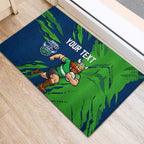 Personalized Canberra Raiders Rubber Doormat Dynamic Lightning Mascot Rugby Australia