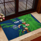 Personalized Canberra Raiders Rubber Doormat Dynamic Lightning Mascot Rugby Australia