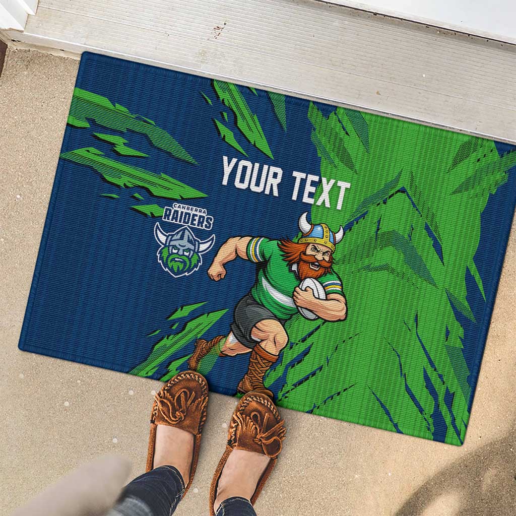 Personalized Canberra Raiders Rubber Doormat Dynamic Lightning Mascot Rugby Australia