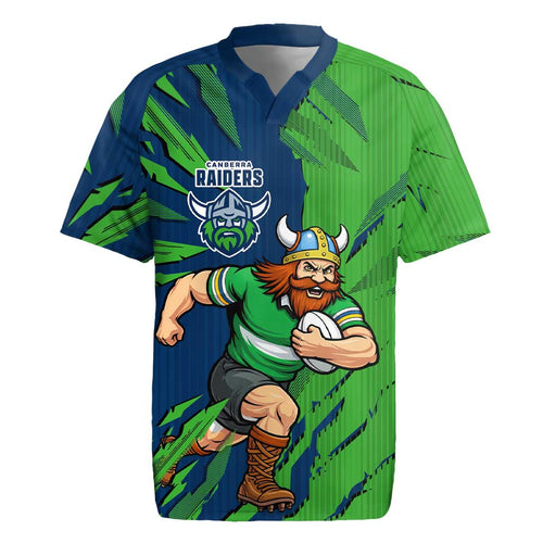 Personalized Canberra Raiders Rugby Jersey Dynamic Lightning Mascot Rugby Australia