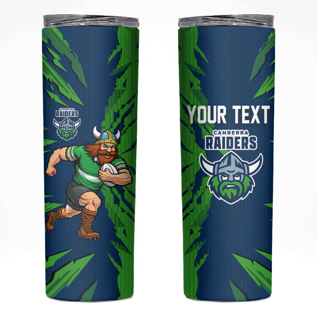 Personalized Canberra Raiders Skinny Tumbler Dynamic Lightning Mascot Rugby Australia