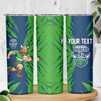 Personalized Canberra Raiders Skinny Tumbler Dynamic Lightning Mascot Rugby Australia
