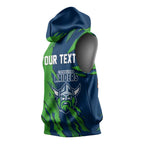 Personalized Canberra Raiders Sleeveless Hoodie Dynamic Lightning Mascot Rugby Australia