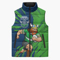 Personalized Canberra Raiders Sleeveless Puffer Jacket Dynamic Lightning Mascot Rugby Australia
