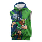 Personalized Canberra Raiders Sleeveless Zip Hoodie Dynamic Lightning Mascot Rugby Australia