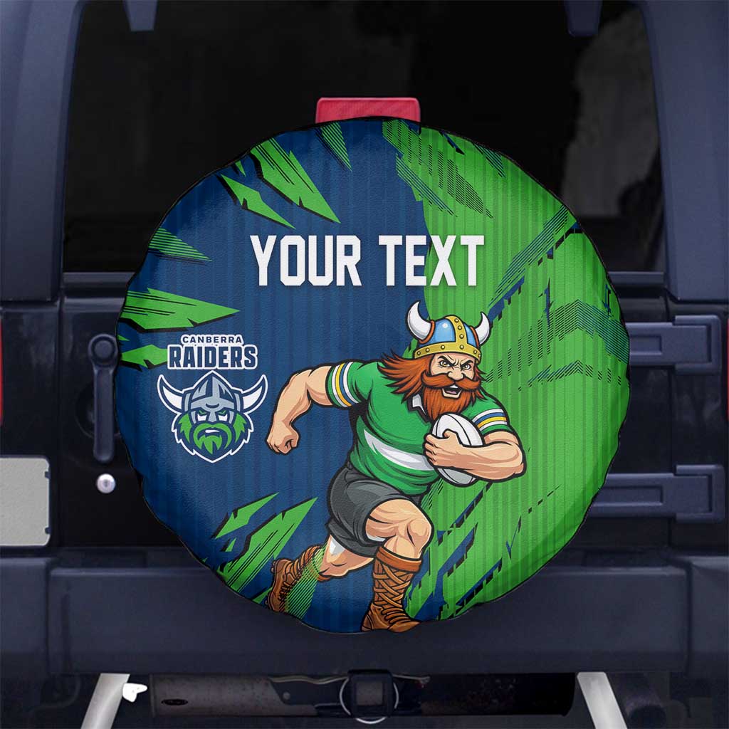Personalized Canberra Raiders Spare Tire Cover Dynamic Lightning Mascot Rugby Australia