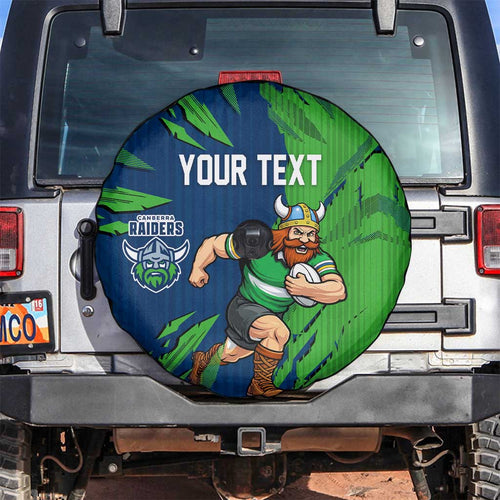 Personalized Canberra Raiders Spare Tire Cover Dynamic Lightning Mascot Rugby Australia