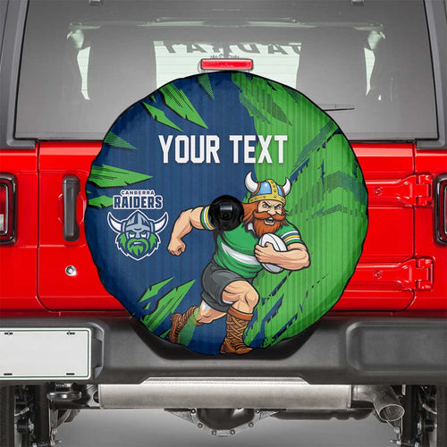 Personalized Canberra Raiders Spare Tire Cover Dynamic Lightning Mascot Rugby Australia