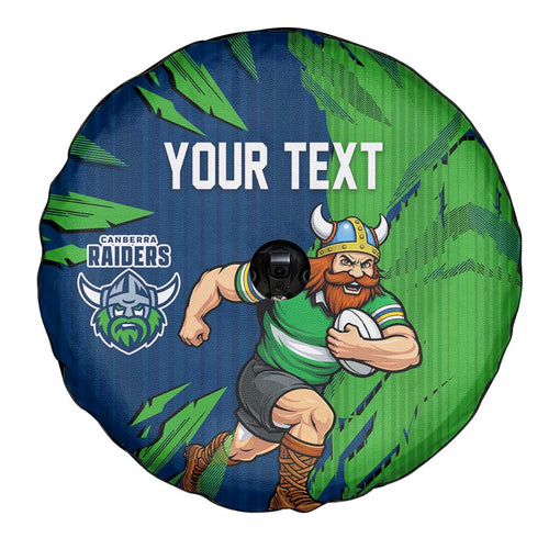 Personalized Canberra Raiders Spare Tire Cover Dynamic Lightning Mascot Rugby Australia