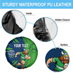 Personalized Canberra Raiders Spare Tire Cover Dynamic Lightning Mascot Rugby Australia