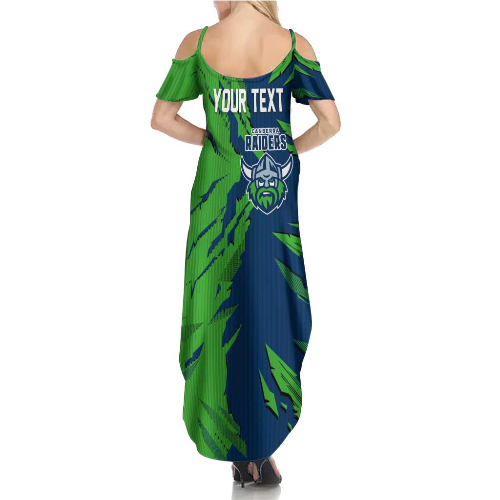 Personalized Canberra Raiders Summer Maxi Dress Dynamic Lightning Mascot Rugby Australia