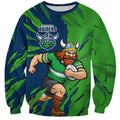 Personalized Canberra Raiders Sweatshirt Dynamic Lightning Mascot Rugby Australia