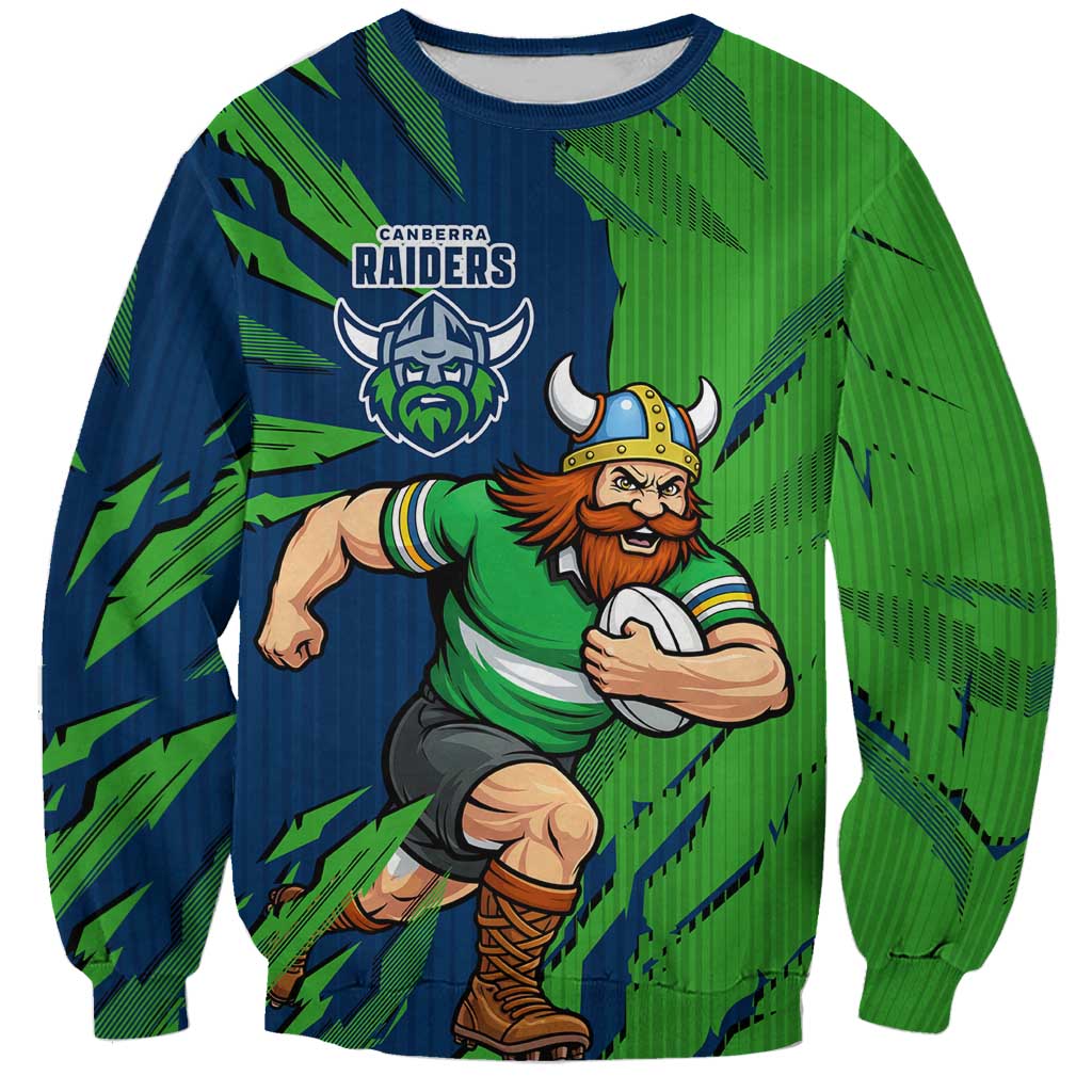 Personalized Canberra Raiders Sweatshirt Dynamic Lightning Mascot Rugby Australia