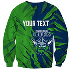 Personalized Canberra Raiders Sweatshirt Dynamic Lightning Mascot Rugby Australia