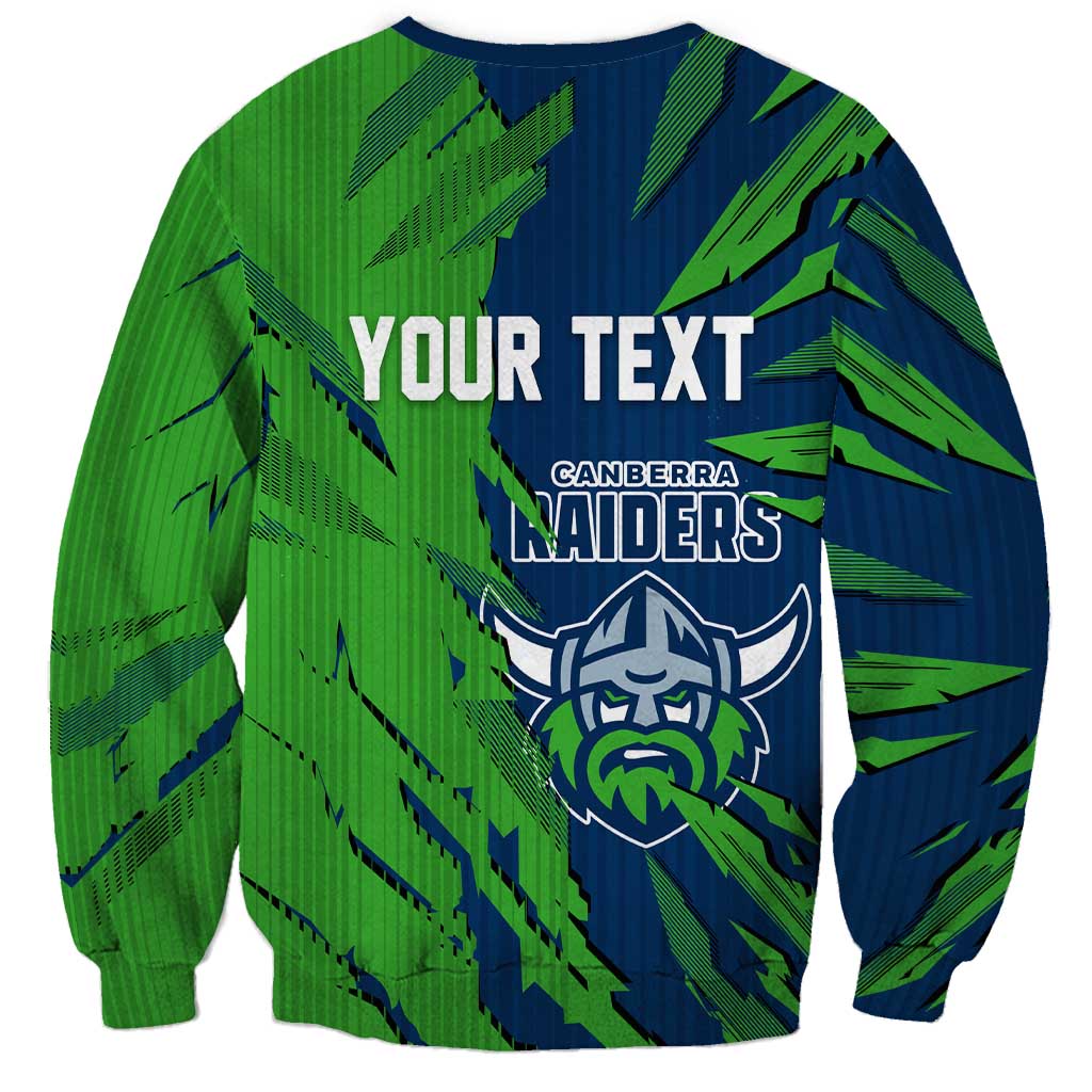 Personalized Canberra Raiders Sweatshirt Dynamic Lightning Mascot Rugby Australia