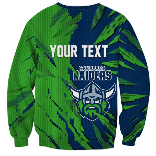 Personalized Canberra Raiders Sweatshirt Dynamic Lightning Mascot Rugby Australia