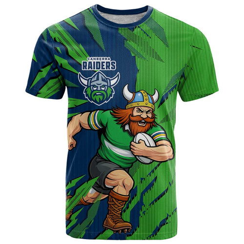 Personalized Canberra Raiders T Shirt Dynamic Lightning Mascot Rugby Australia