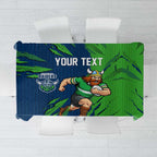 Personalized Canberra Raiders Tablecloth Dynamic Lightning Mascot Rugby Australia