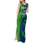 Personalized Canberra Raiders Tank Maxi Dress Dynamic Lightning Mascot Rugby Australia